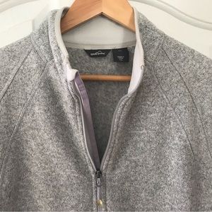 EDDIE BAUER Gray Full Zip Women’s Long Sleeve Pockets Sweater Jacket Siz…